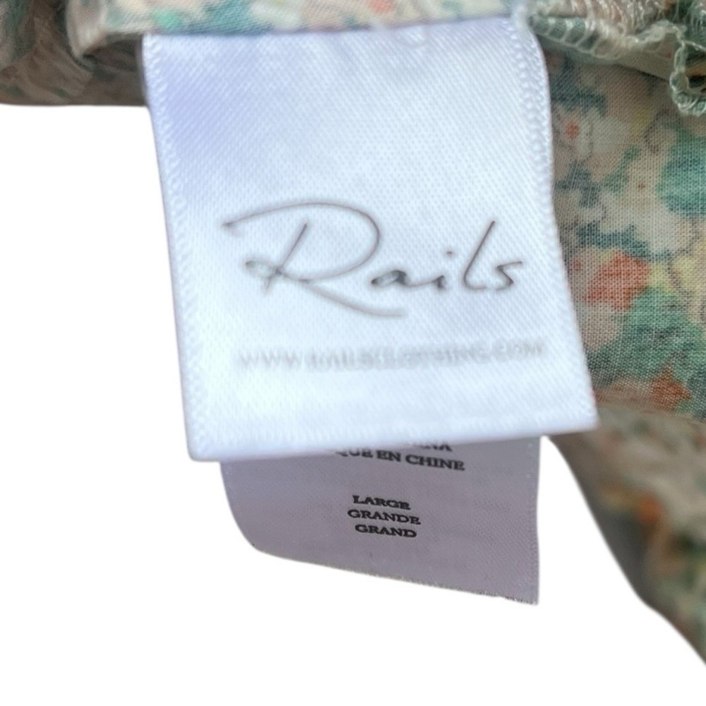 Rails Amal Cassia Tie Neck  Floral‎ Blouse Size Large Boho - Picture 6 of 7